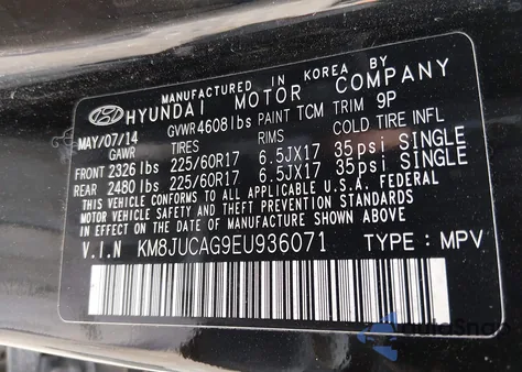 2014 Hyundai Tucson Walking Dead Edition from USA, damaged, VIN KM8JUCAG9EU936071